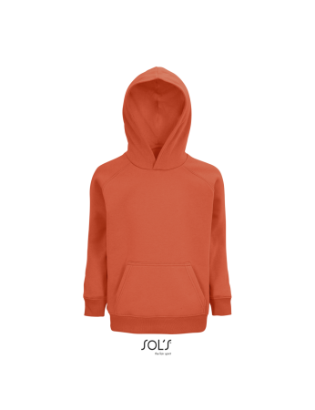 Παιδικό οργανικό φούτερ με κουκούλα - Stellar kids 03576 σκούρο πορτοκαλί